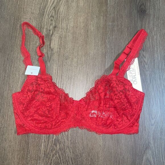 Gillian & O’Malley Ripe Red Lace Secy Balconette Bra 32DD- NWT - Picture 6 of 12